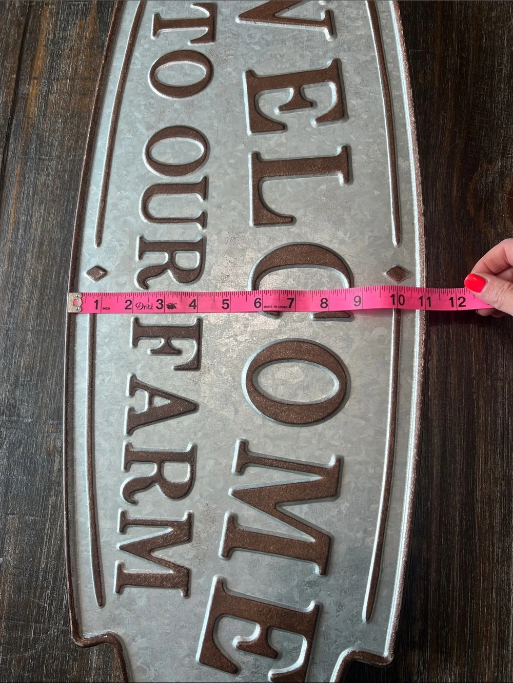 Welcome to Our Farm Metal Wall Sign - Rustic Gray